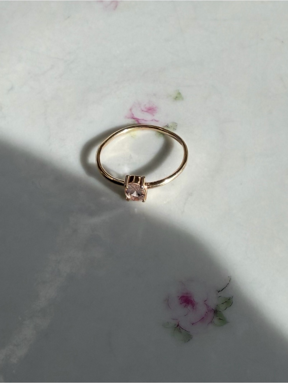 10k solid gold natural morganite ring SIZE 6 - Picture 8 of 10